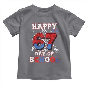 Happy 67th Day Of School Toddler T Shirt Boys Girls Spider 67 Days TS10 Charcoal Print Your Wear