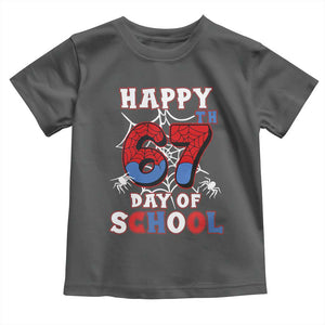 Happy 67th Day Of School Toddler T Shirt Boys Girls Spider 67 Days TS10 Dark Heather Print Your Wear