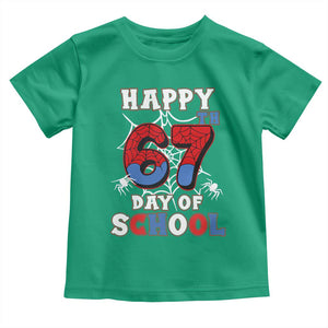 Happy 67th Day Of School Toddler T Shirt Boys Girls Spider 67 Days TS10 Irish Green Print Your Wear