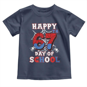 Happy 67th Day Of School Toddler T Shirt Boys Girls Spider 67 Days TS10 Navy Print Your Wear