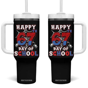 Happy 67th Day Of School Tumbler With Handle Boys Girls Spider 67 Days TS10 One Size: 40 oz Black Print Your Wear