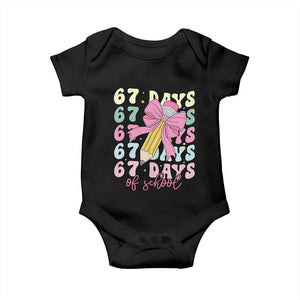 67 Days of School Coquette Bow Baby Onesie Funny Six Seven Meme 67th Day Teacher Student TS10 Black Print Your Wear