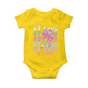 67 Days of School Coquette Bow Baby Onesie Funny Six Seven Meme 67th Day Teacher Student TS10 Daisy Print Your Wear