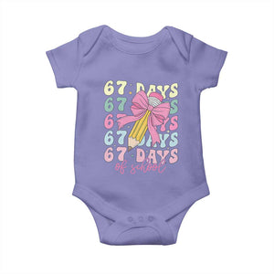 67 Days of School Coquette Bow Baby Onesie Funny Six Seven Meme 67th Day Teacher Student TS10 Violet Print Your Wear