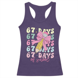 67 Days of School Coquette Bow Racerback Tank Top Funny Six Seven Meme 67th Day Teacher Student TS10 Purple Print Your Wear