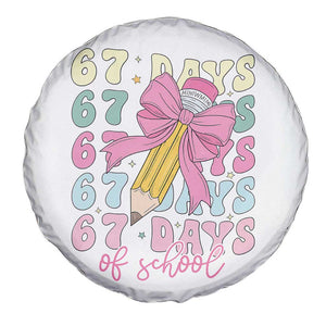 67 Days of School Coquette Bow Spare Tire Cover Funny Six Seven Meme 67th Day Teacher Student TS10 Print Your Wear