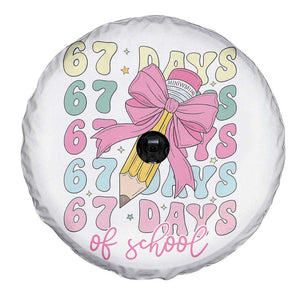 67 Days of School Coquette Bow Spare Tire Cover Funny Six Seven Meme 67th Day Teacher Student TS10 Print Your Wear