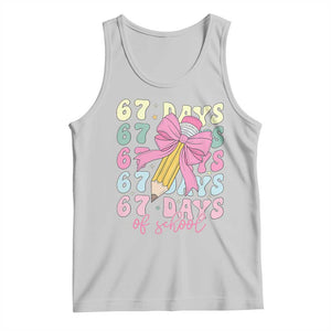 67 Days of School Coquette Bow Tank Top Funny Six Seven Meme 67th Day Teacher Student TS10 Ash Print Your Wear