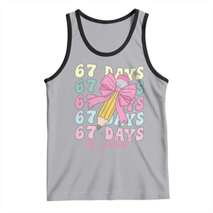 67 Days of School Coquette Bow Tank Top Funny Six Seven Meme 67th Day Teacher Student TS10 Athletic Heather Black Print Your Wear