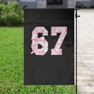 Six Seven Coquette Girl Garden Flag Funny 67 Meme Gen Alpha Slang Pink Floral Bow Aesthetic TS10 Print Your Wear