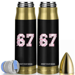 Six Seven Coquette Girl Bullet Tumbler Funny 67 Meme Gen Alpha Slang Pink Floral Bow Aesthetic TS10 Black Print Your Wear