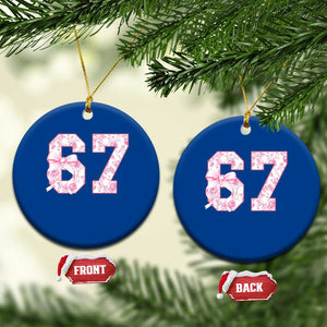 Six Seven Coquette Girl Ceramic Ornament Funny 67 Meme Gen Alpha Slang Pink Floral Bow Aesthetic TS10 1pc Blue Print Your Wear