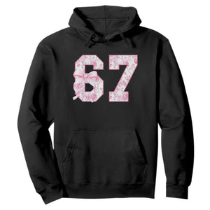 Six Seven Coquette Girl Hoodie Funny 67 Meme Gen Alpha Slang Pink Floral Bow Aesthetic TS10 Black Print Your Wear