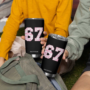 Six Seven Coquette Girl Tumbler Cup Funny 67 Meme Gen Alpha Slang Pink Floral Bow Aesthetic TS10 Print Your Wear