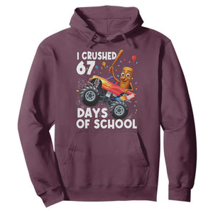 67 Days of School Monster Truck Hoodie 67th Day Boys Tung Tung Tung Sahur TS10 Maroon Print Your Wear