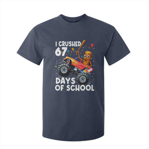 67 Days of School Monster Truck T Shirt For Kid 67th Day Boys Tung Tung Tung Sahur TS10 Navy Print Your Wear