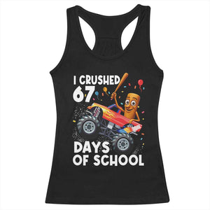 67 Days of School Monster Truck Racerback Tank Top 67th Day Boys Tung Tung Tung Sahur TS10 Black Print Your Wear