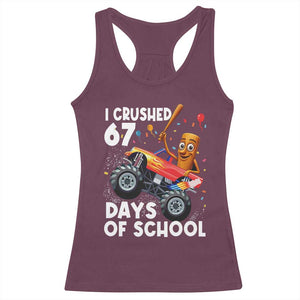 67 Days of School Monster Truck Racerback Tank Top 67th Day Boys Tung Tung Tung Sahur TS10 Maroon Print Your Wear