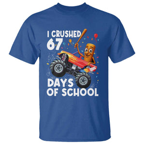 67 Days of School Monster Truck T Shirt 67th Day Boys Tung Tung Tung Sahur TS10 Royal Blue Print Your Wear