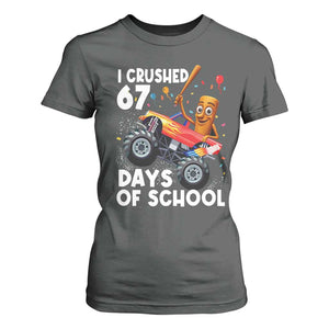 67 Days of School Monster Truck T Shirt For Women 67th Day Boys Tung Tung Tung Sahur TS10 Dark Heather Print Your Wear