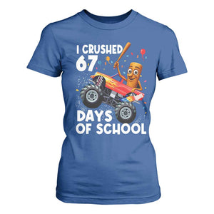 67 Days of School Monster Truck T Shirt For Women 67th Day Boys Tung Tung Tung Sahur TS10 Royal Blue Print Your Wear