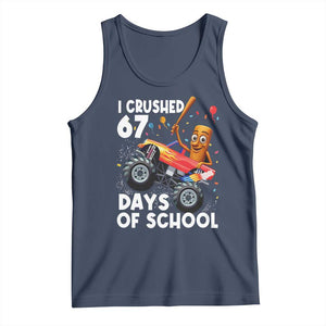 67 Days of School Monster Truck Tank Top 67th Day Boys Tung Tung Tung Sahur TS10 Navy Print Your Wear