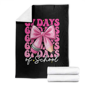 67 Days Of School Girls Coquette Bow Throw Blanket Funny Six Seven Meme 67th Day TS10 Black Print Your Wear
