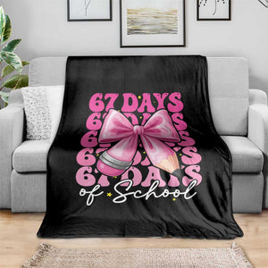 67 Days Of School Girls Coquette Bow Throw Blanket Funny Six Seven Meme 67th Day TS10 Print Your Wear