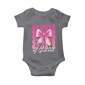 67 Days Of School Girls Coquette Bow Baby Onesie Funny Six Seven Meme 67th Day TS10 Charcoal Print Your Wear