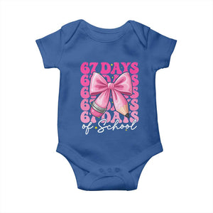 67 Days Of School Girls Coquette Bow Baby Onesie Funny Six Seven Meme 67th Day TS10 Royal Blue Print Your Wear
