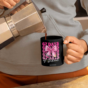 67 Days Of School Girls Coquette Bow Coffee Mug Funny Six Seven Meme 67th Day TS10 Print Your Wear
