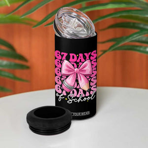 67 Days Of School Girls Coquette Bow 4 in 1 Can Cooler Tumbler Funny Six Seven Meme 67th Day TS10 Print Your Wear