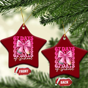 67 Days Of School Girls Coquette Bow Ceramic Ornament Funny Six Seven Meme 67th Day TS10 Print Your Wear
