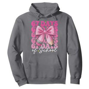 67 Days Of School Girls Coquette Bow Hoodie Funny Six Seven Meme 67th Day TS10 Charcoal Print Your Wear