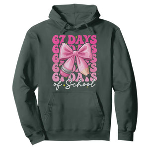 67 Days Of School Girls Coquette Bow Hoodie Funny Six Seven Meme 67th Day TS10 Dark Forest Green Print Your Wear