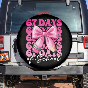 67 Days Of School Girls Coquette Bow Spare Tire Cover Funny Six Seven Meme 67th Day TS10 No hole Black Print Your Wear