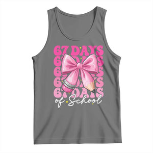 67 Days Of School Girls Coquette Bow Tank Top Funny Six Seven Meme 67th Day TS10 Black Heather Print Your Wear