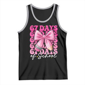 67 Days Of School Girls Coquette Bow Tank Top Funny Six Seven Meme 67th Day TS10 Black Athletic Heather Print Your Wear