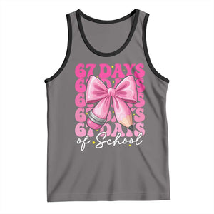 67 Days Of School Girls Coquette Bow Tank Top Funny Six Seven Meme 67th Day TS10 Deep Heather Black Print Your Wear