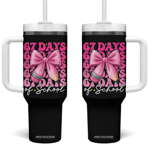 67 Days Of School Girls Coquette Bow Tumbler With Handle Funny Six Seven Meme 67th Day TS10 One Size: 40 oz Black Print Your Wear