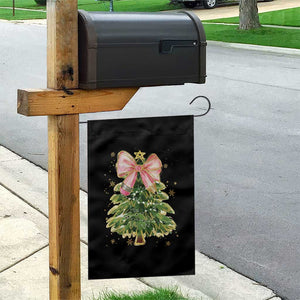 Coquette Bow Christmas Garden Flag Cute Teacher Xmas Tree Pink TS10 Print Your Wear