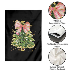 Coquette Bow Christmas Garden Flag Cute Teacher Xmas Tree Pink TS10 Print Your Wear