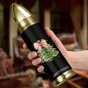 Coquette Bow Christmas Bullet Tumbler Cute Teacher Xmas Tree Pink TS10 Print Your Wear