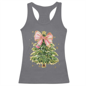 Coquette Bow Christmas Racerback Tank Top Cute Teacher Xmas Tree Pink TS10 Charcoal Print Your Wear