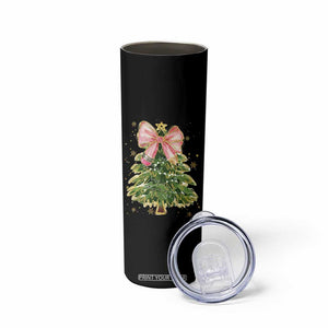 Coquette Bow Christmas Skinny Tumbler Cute Teacher Xmas Tree Pink TS10 Print Your Wear