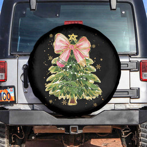 Coquette Bow Christmas Spare Tire Cover Cute Teacher Xmas Tree Pink TS10 No hole Black Print Your Wear