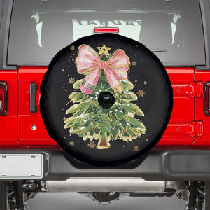 Coquette Bow Christmas Spare Tire Cover Cute Teacher Xmas Tree Pink TS10 Black Print Your Wear