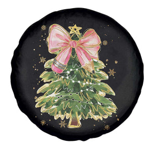 Coquette Bow Christmas Spare Tire Cover Cute Teacher Xmas Tree Pink TS10 Print Your Wear