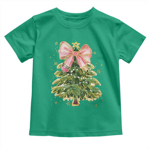 Coquette Bow Christmas Toddler T Shirt Cute Teacher Xmas Tree Pink TS10 Irish Green Print Your Wear