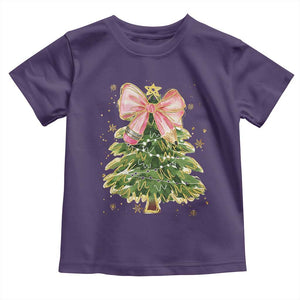 Coquette Bow Christmas Toddler T Shirt Cute Teacher Xmas Tree Pink TS10 Purple Print Your Wear